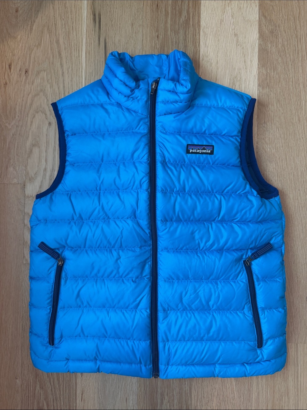 Patagonia Bright Blue Quilted Down Vest Kids